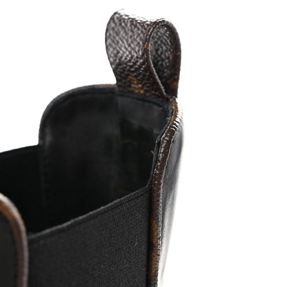 Louis Vuitton Calfskin Monogram Beaubourg Ankle Boots 37 Black 9 of 10