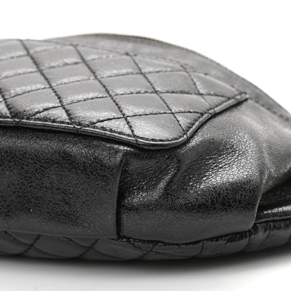 Chanel Crumpled Glazed Lambskin Quilted Waist Bag Fanny Pack Black 10 of 10