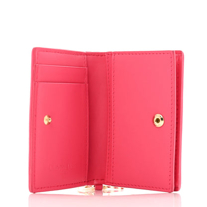 Christian Dior Lambskin Cannage Small Lady Dior Flap Card Holder Fuchsia 5 of 9
