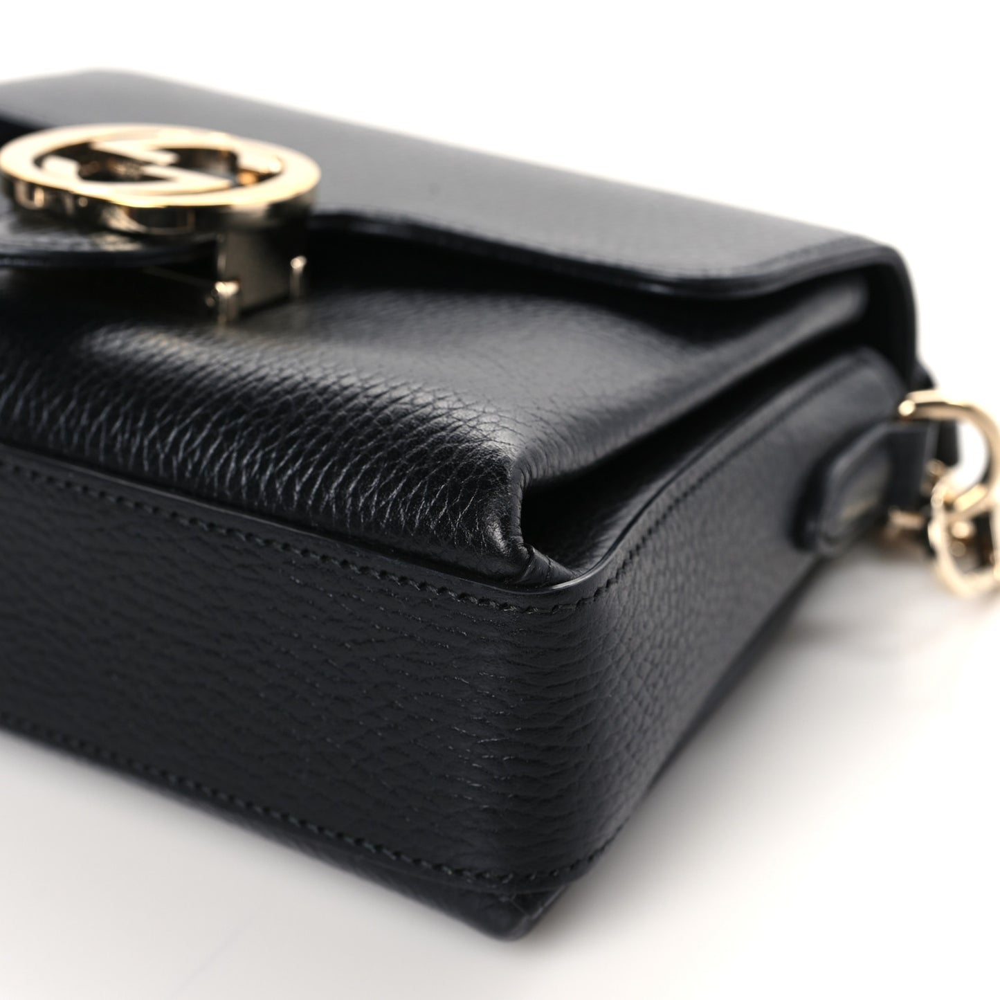 Dollar Calfskin Interlocking G Crossbody Bag Black
