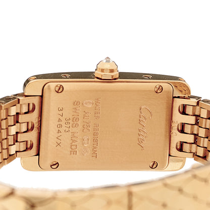 Cartier 18K Pink Gold Diamond Bezel 15mm Tank American Watch 4 of 4