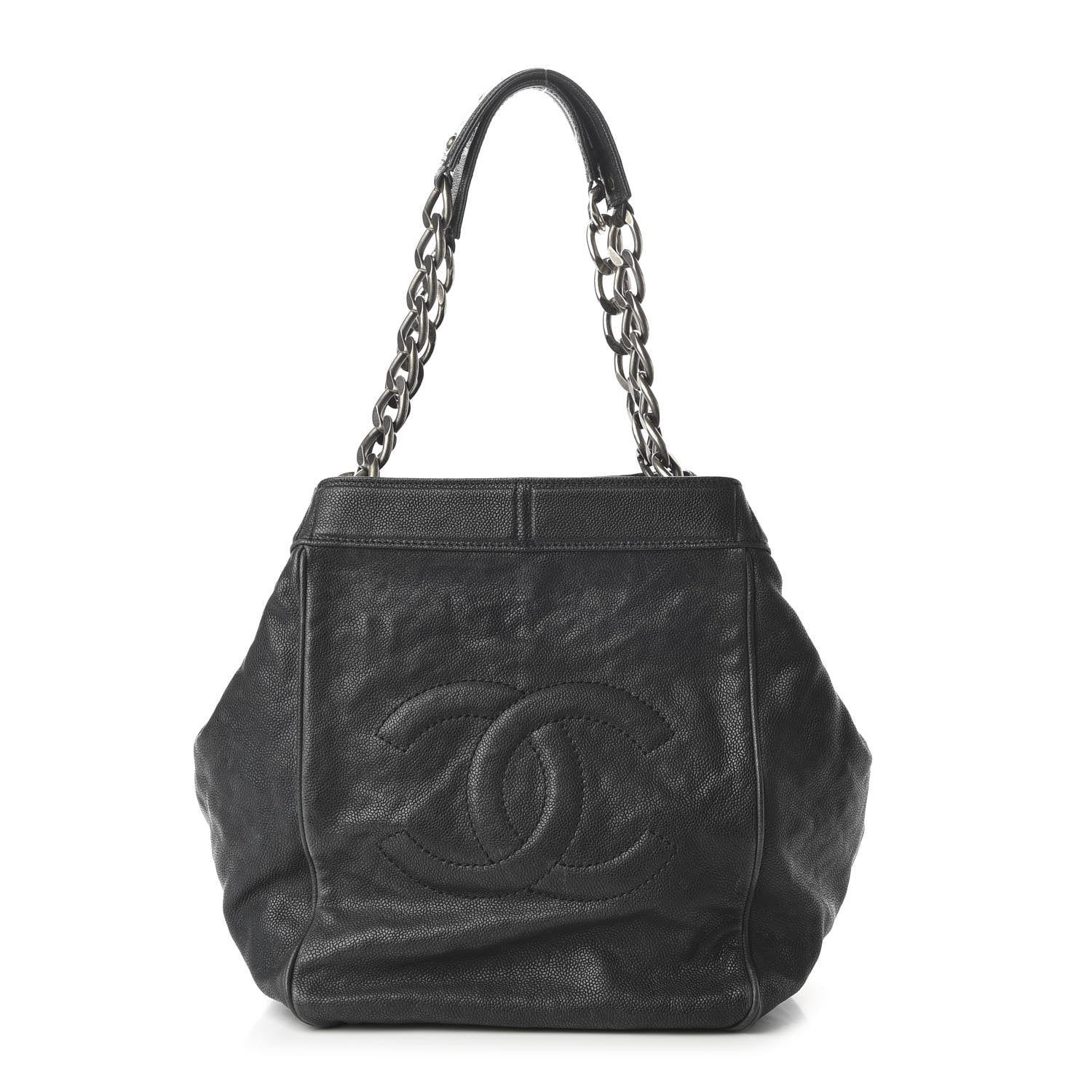 Chanel Distressed Caviar Outdoor Ligne Tote Black 1 of 10