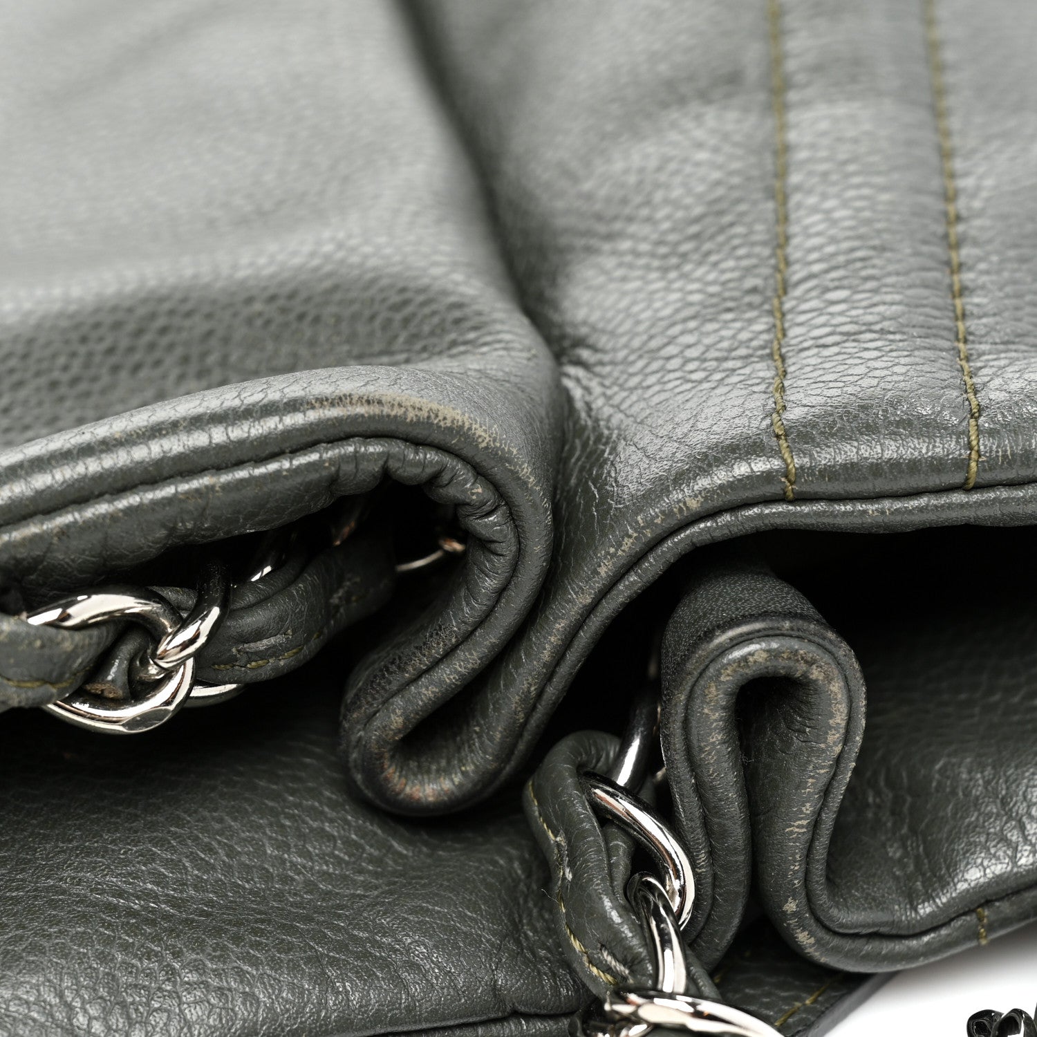 Chanel Caviar CC Timeless Shoulder Bag Gray 14 of 21