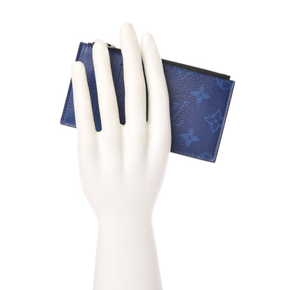 Louis Vuitton Monogram Taiga Coin Card Holder Cobalt 2 of 7