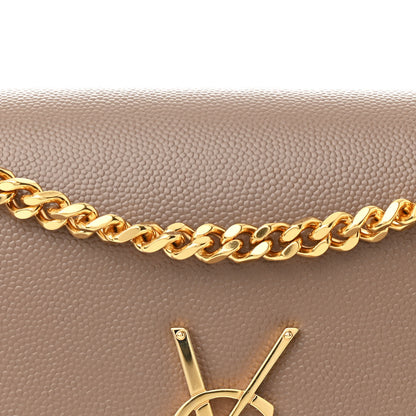 Saint Laurent Grain De Poudre Medium Monogram Kate Satchel Dark Beige 8 of 11