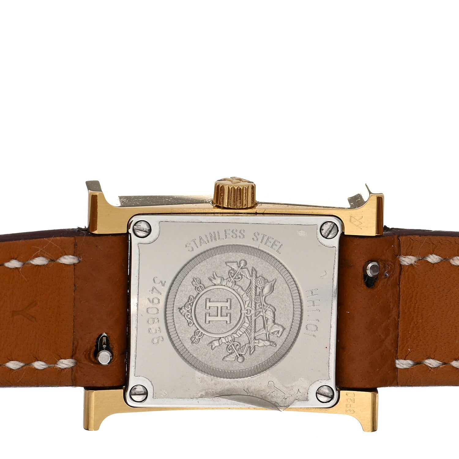 Hermes Stainless Steel Epsom 17.2mm Heure H Hour Quartz Watch Gold 4 of 5