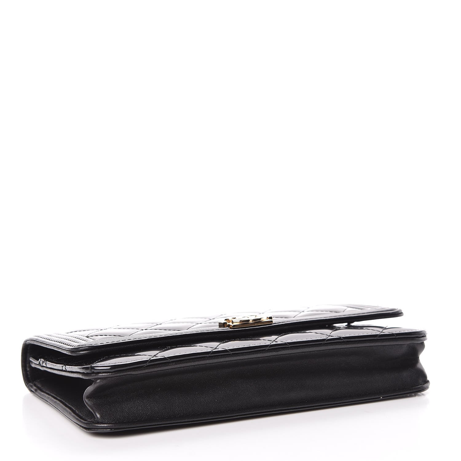 Chanel Glazed Calfskin Quilted Boy Wallet On Chain WOC Black 4 of 14