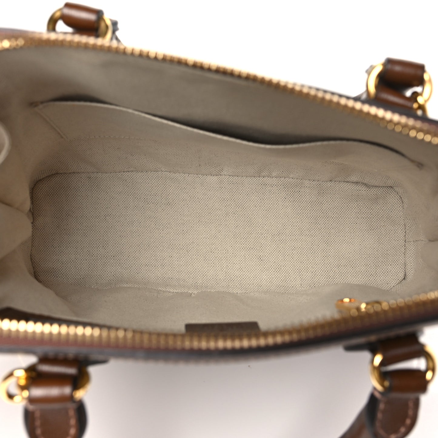 GG Supreme Monogram Azalea Calfskin Small Horsebit 1955 Top Handle Bag Beige Ebony Brown Sugar