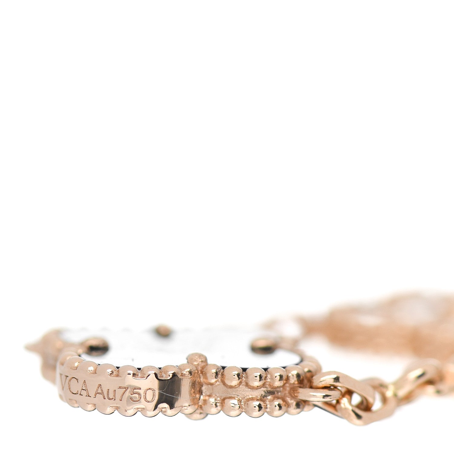 Van Cleef & Arpels 18K Rose Gold Diamond Gray Mother of Pearl 5 Motifs Vintage Alhambra Bracelet 3 of 5