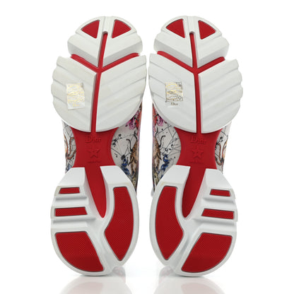 Christian Dior Neoprene Rubber Champetre Print Womens D-Connect Sneakers 40.5 White Multicolor 5 of 8