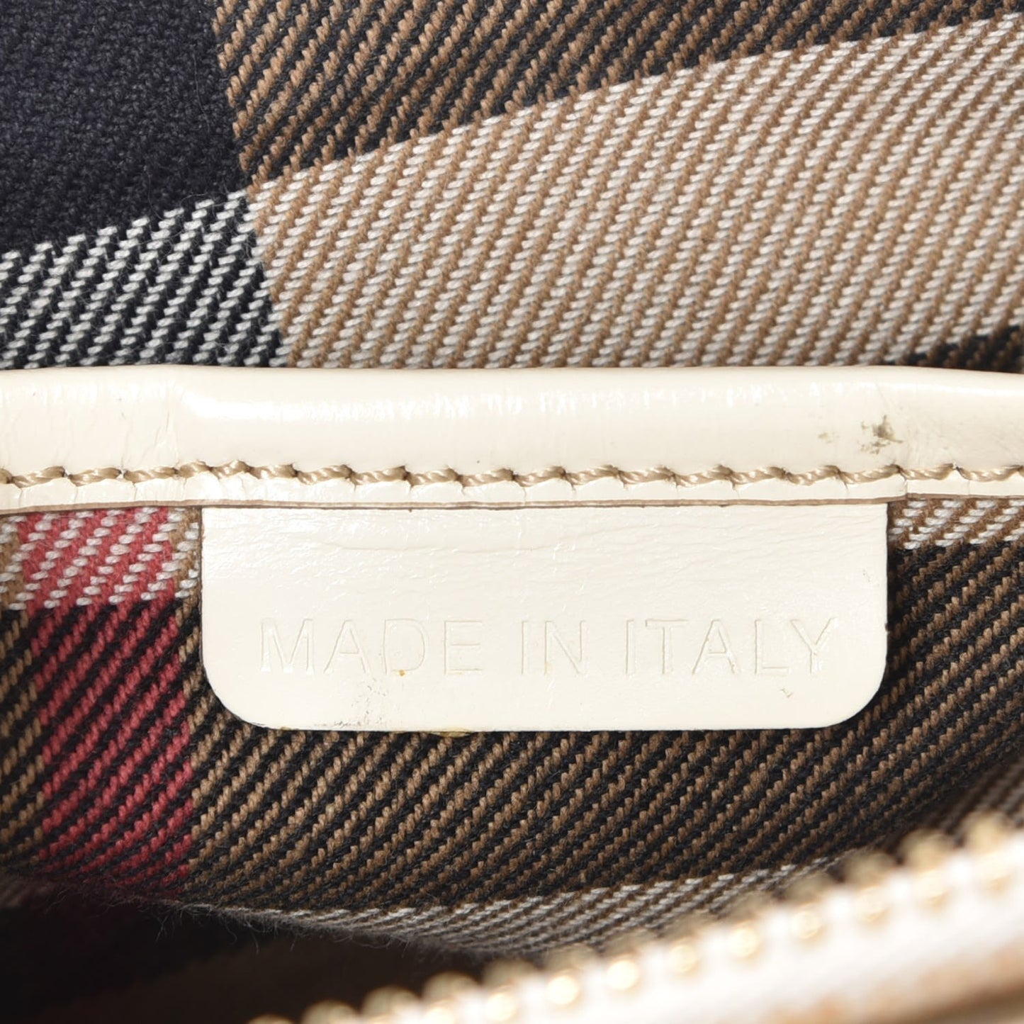 Bridle Calfskin Woven Alma Clutch White