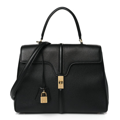 Celine Grained Calfskin Classique 16 Top Handle Bag Black 1 of 7