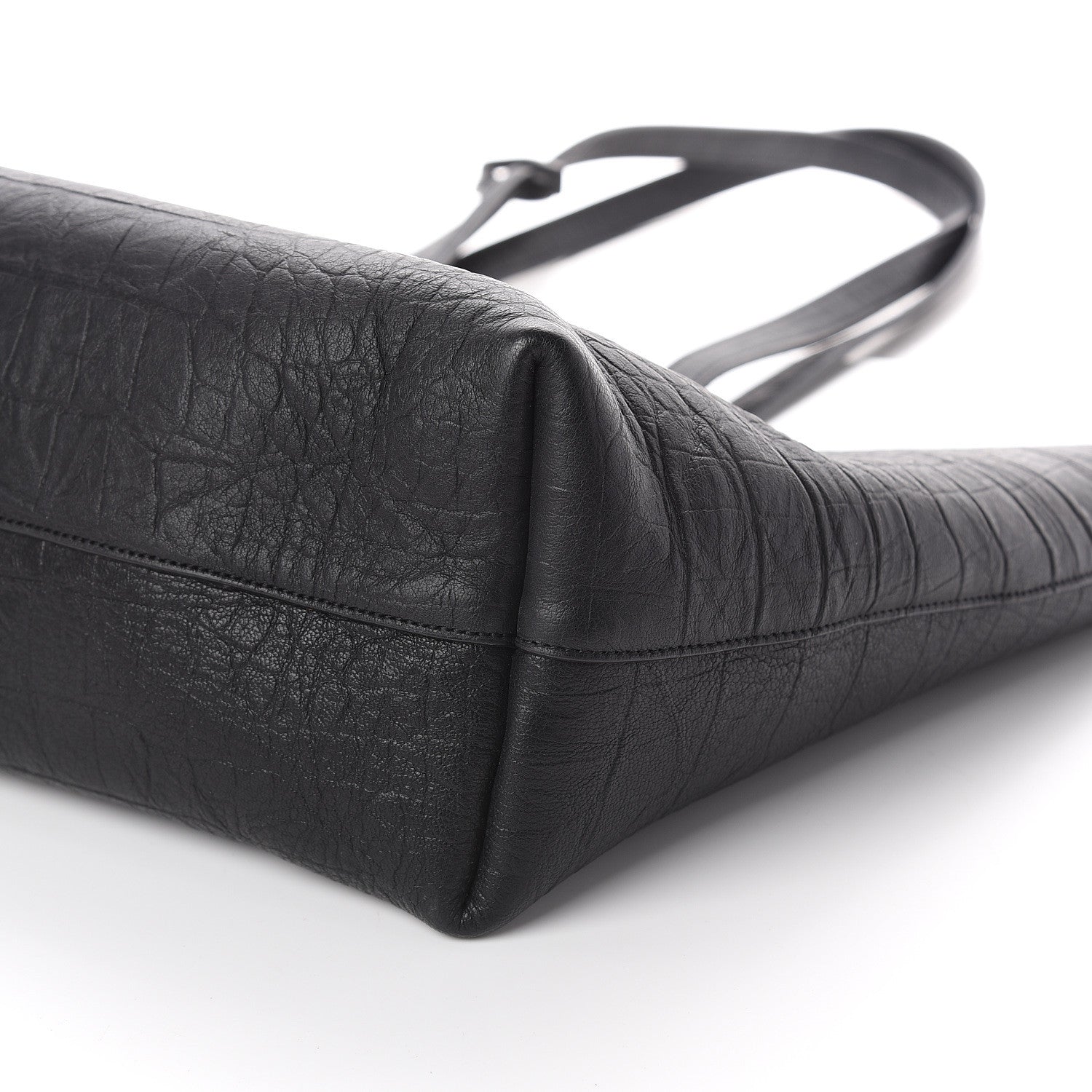 Saint Laurent Calfskin Crocodile Embossed Large Shopper Tote Black 8 of 8