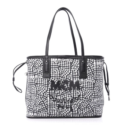 MCM Visetos Medium Liz Reversible Shopper Tote Black 14 of 21