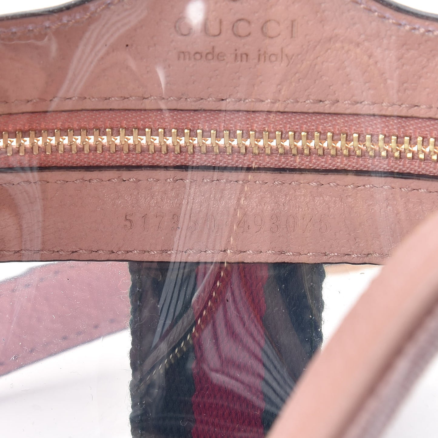 Vinyl Web Mini Ophidia Transparent Shoulder Bag Perfect Pink