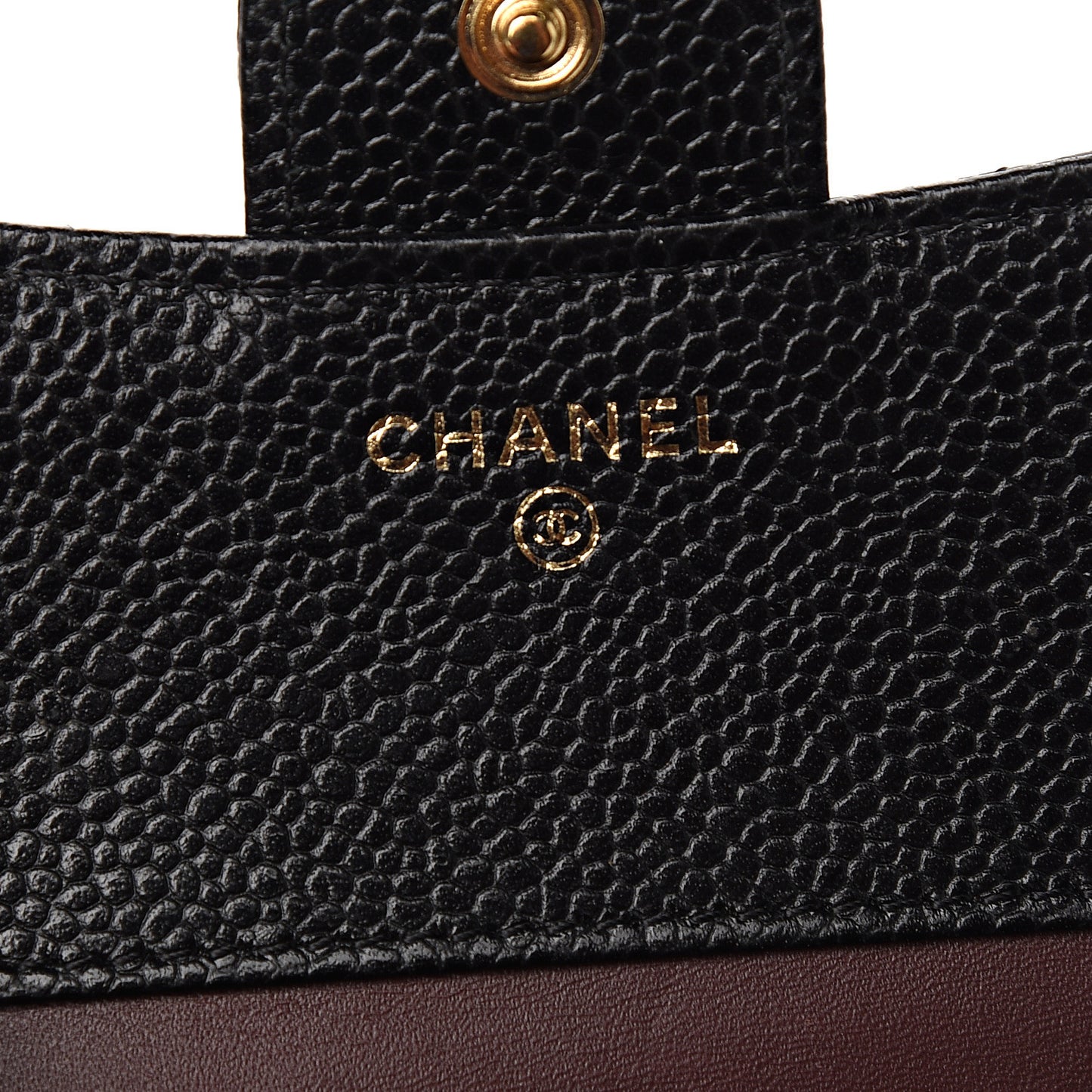Caviar Quilted Compact Flap Wallet Black