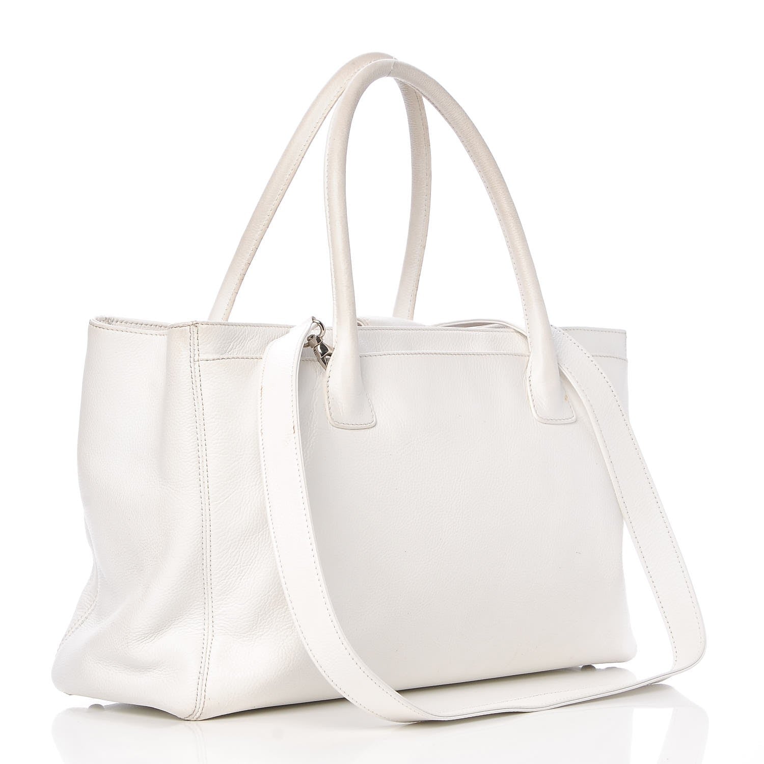 Chanel Calfskin Cerf Executive Shopper Tote White 3 of 33