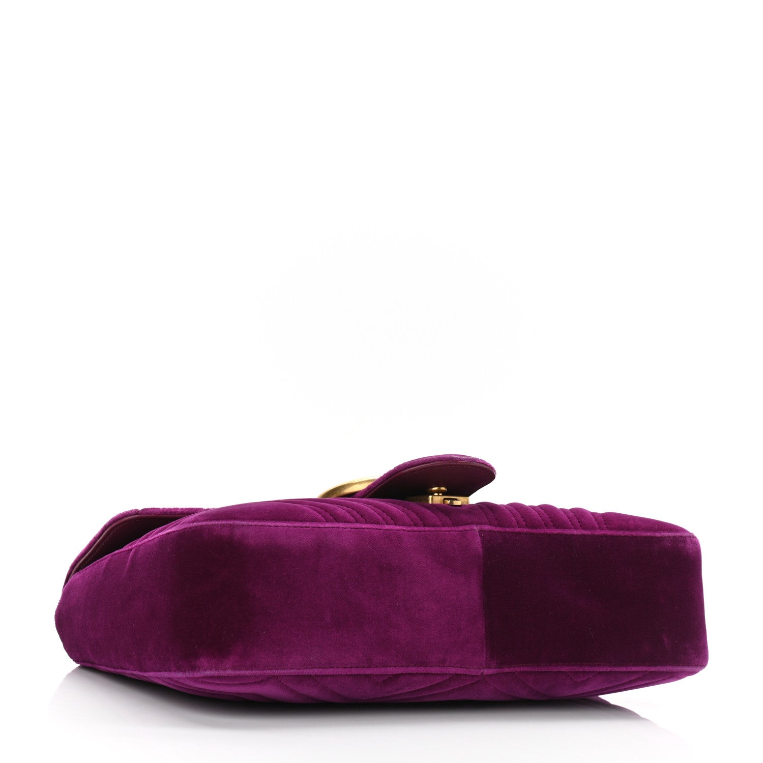 Gucci Velvet Matelasse Medium GG Marmont Shoulder Bag Fuchsia Violet Cyclamen 4 of 13