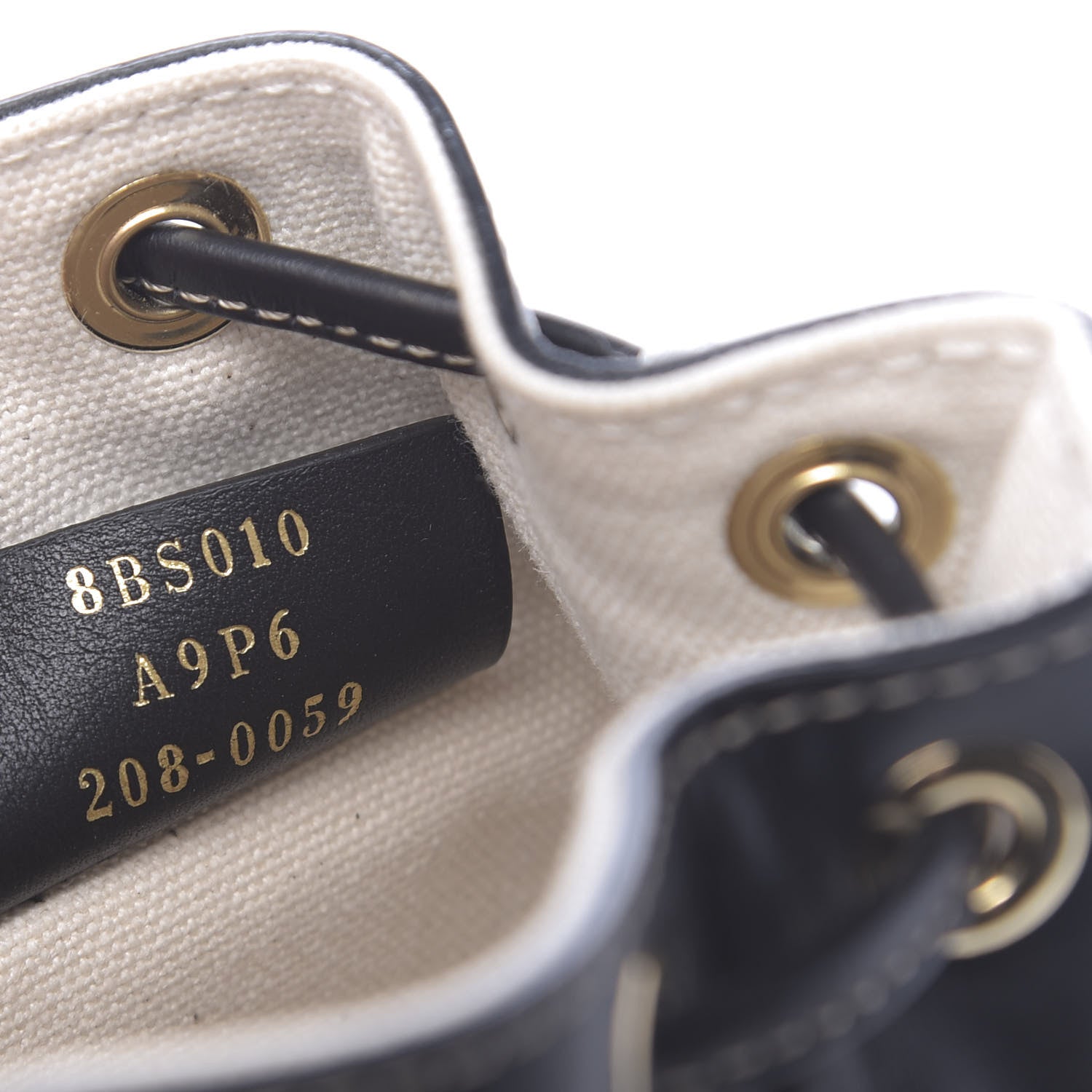 Fendi Canvas Vitello King F is Fendi FF Embroidered Mini Mon Tresor Bucket Bag Grezzo Black 8 of 11