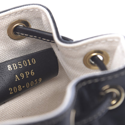 Fendi Canvas Vitello King F is Fendi FF Embroidered Mini Mon Tresor Bucket Bag Grezzo Black 8 of 11