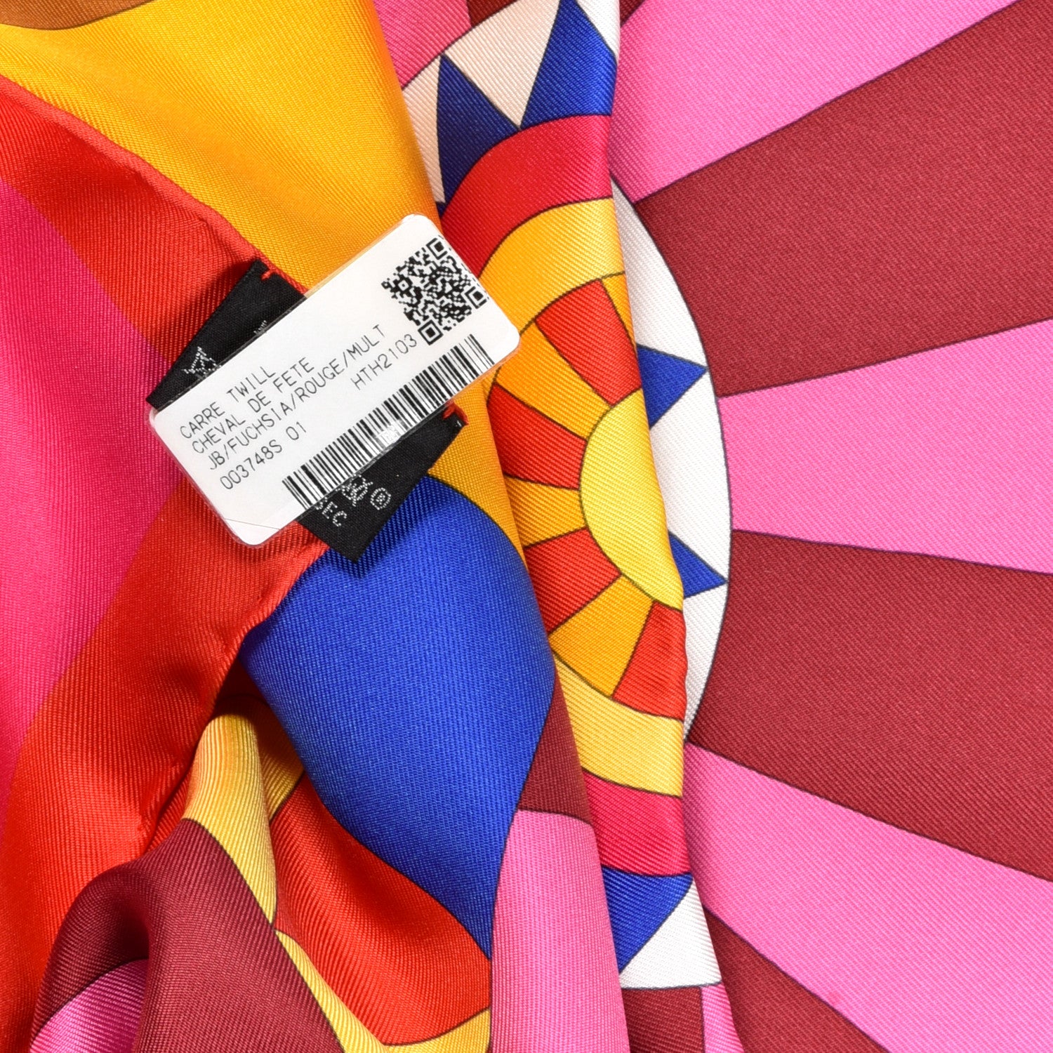 Hermes Silk Cheval De Fete Scarf 90 Fuchsia Rouge Multicolor 6 of 6