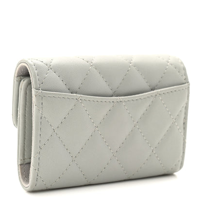 Chanel Lambskin Quilted Classic 4 Key Holder Wallet Grey 3 of 9
