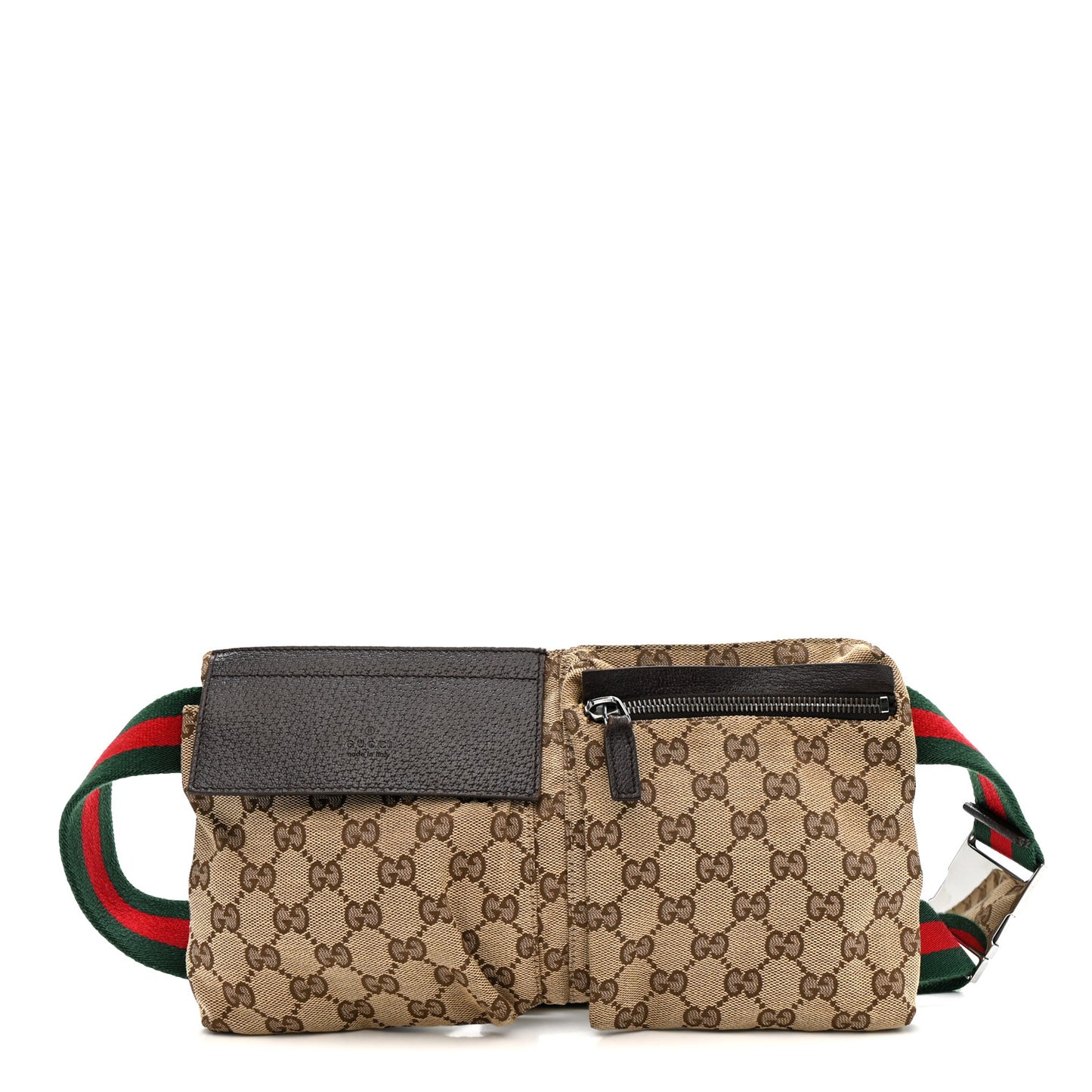 Monogram Web Belt Bag Dark Brown
