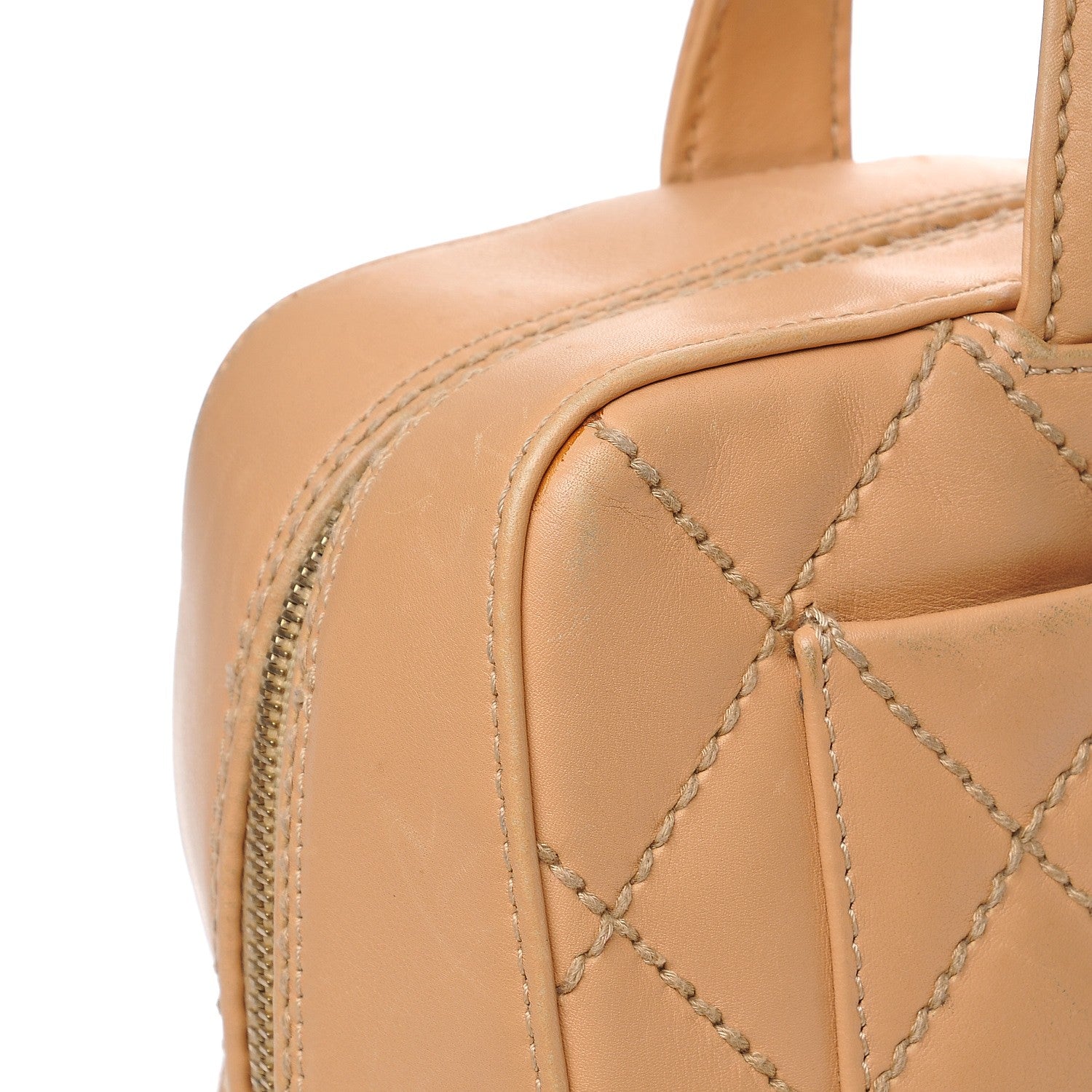 Chanel Lambskin Surpique Shoulder Bag Beige 8 of 10