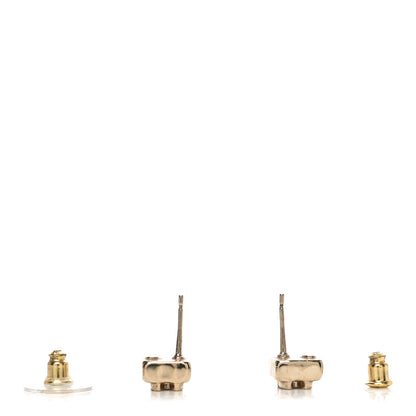 Chanel Metal Crystal Mini Square CC Earrings Gold 3 of 4