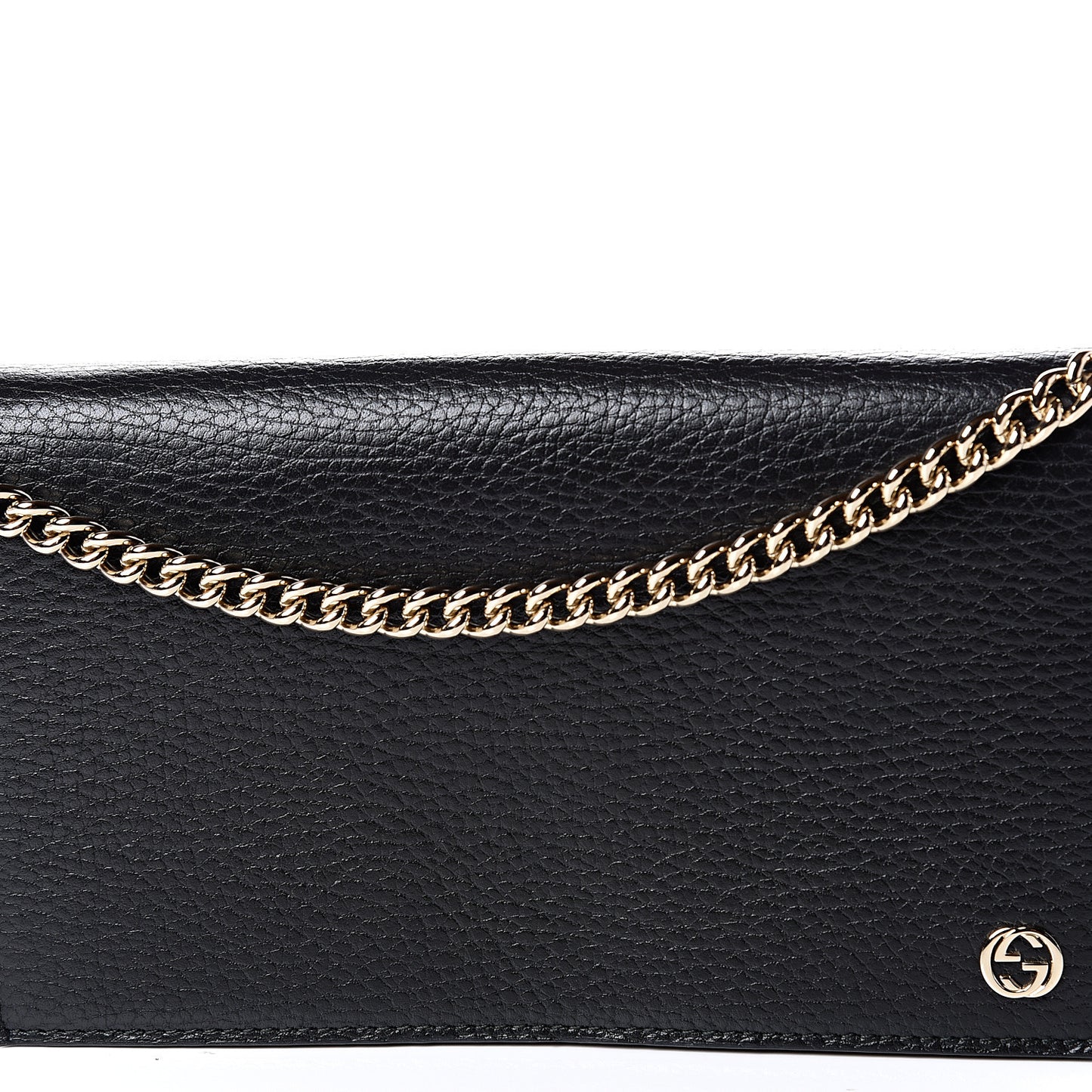 Dollar Calfskin Medium Betty Chain Wallet Black
