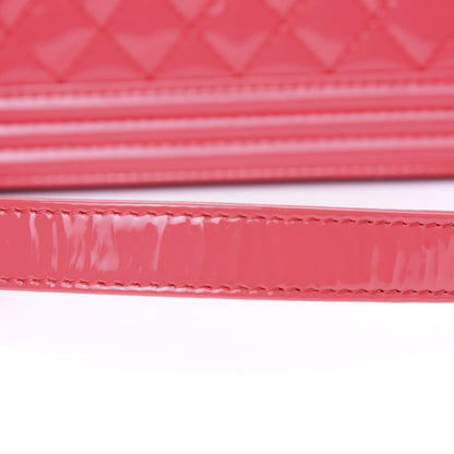 Chanel Patent Calfskin Enamel Quilted Medium Boy Flap Pink 14 of 17