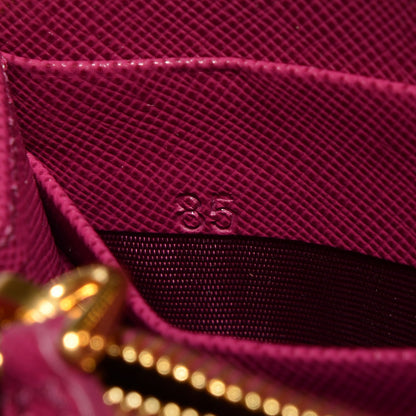 Prada Saffiano Metal Zip Around Wallet Ametista 7 of 9