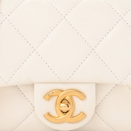 Chanel Caviar Quilted Mini Twist Your Buttons Flap White 8 of 10