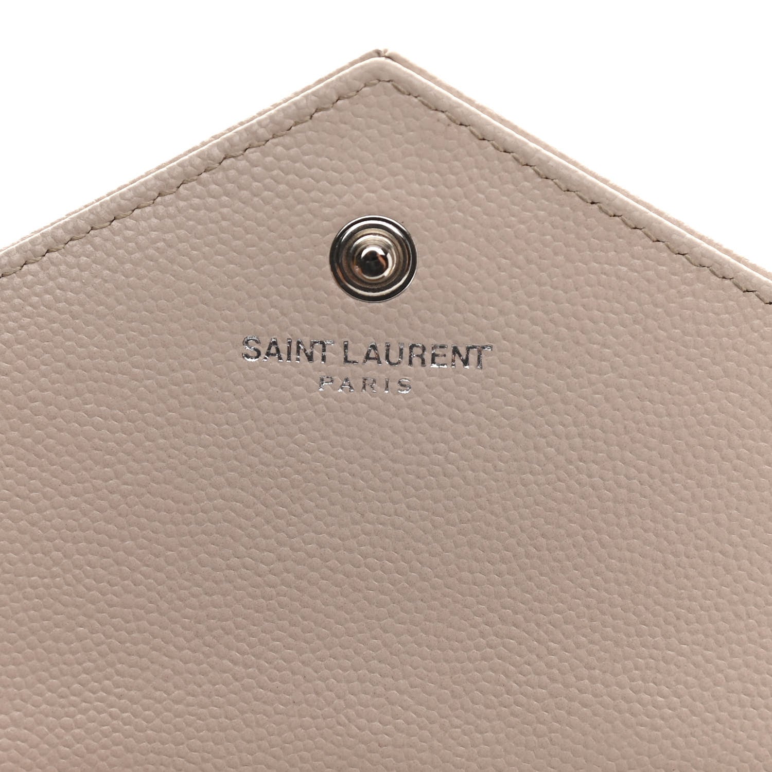 Saint Laurent Grain De Poudre Matelasse Chevron Monogram Chain Wallet Dark Beige 6 of 13