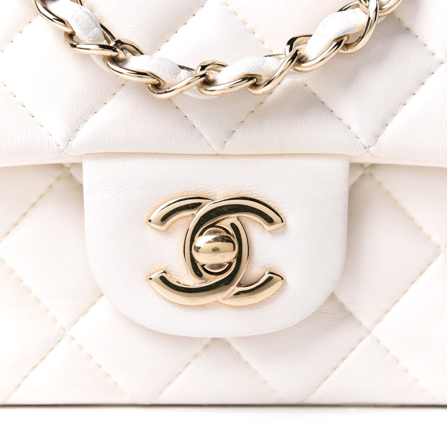 Chanel Lambskin Quilted Mini Rectangular Flap White 4 of 11