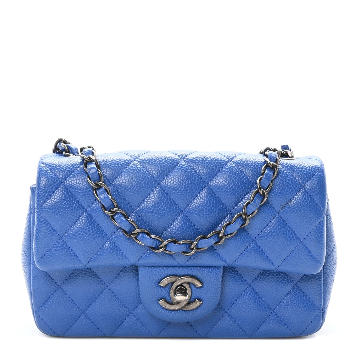 Chanel Caviar Quilted Mini Rectangular Flap Blue 2 of 23