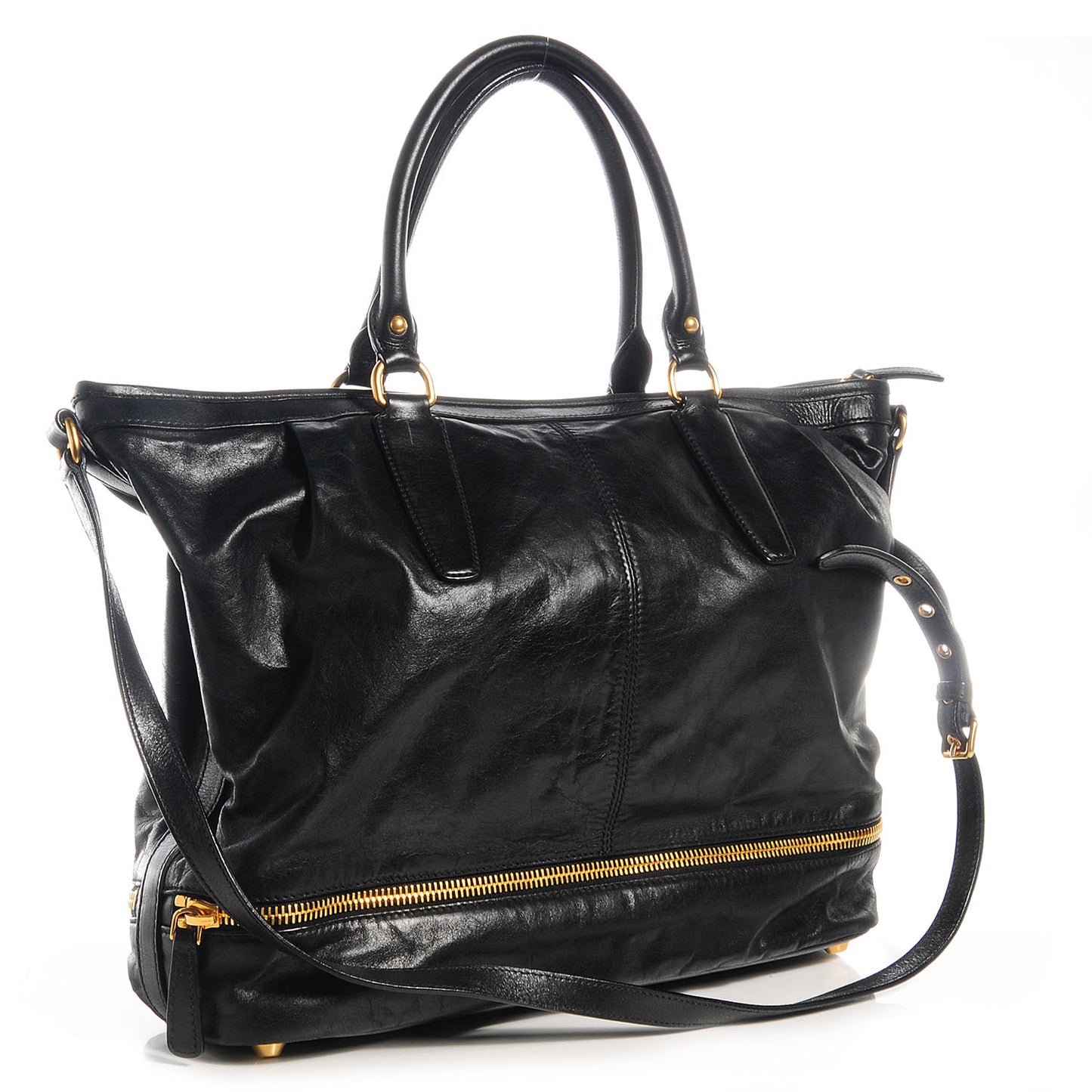 Vitello Twist Satchel Black