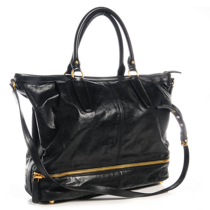 Miu Miu Vitello Twist Satchel Black 3 of 8