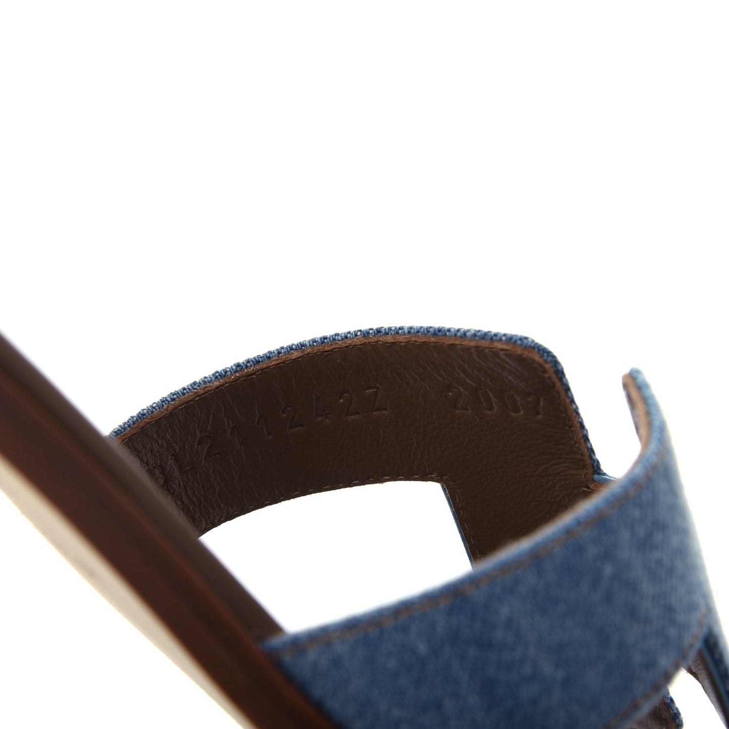 Denim Canvas Oran Sandals 38.5 Bleu Clair