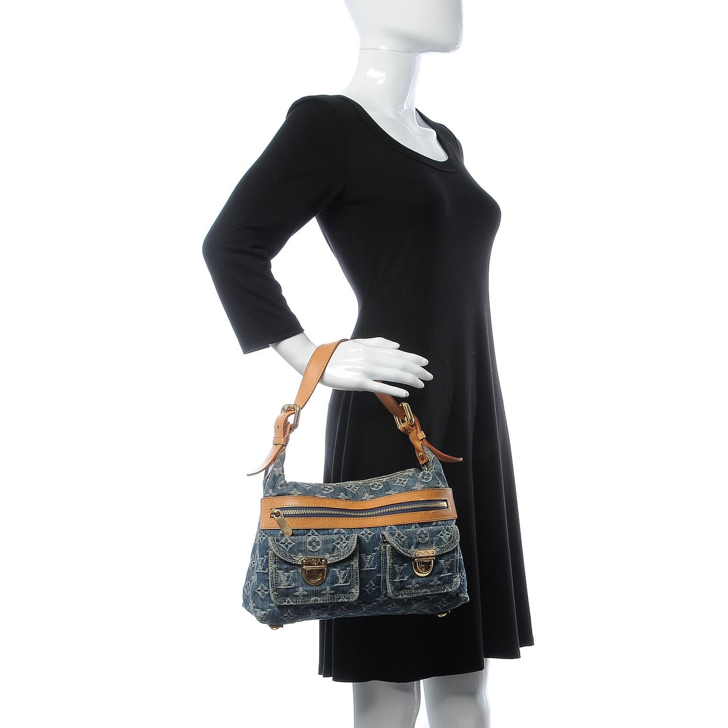 Monogram Denim Baggy PM Blue