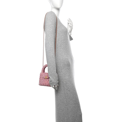 Chanel Tweed Quilted Nano Kelly Shopper Pink 2 of 11