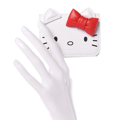 Balenciaga Calfskin Hello Kitty Mini Wallet White 2 of 9