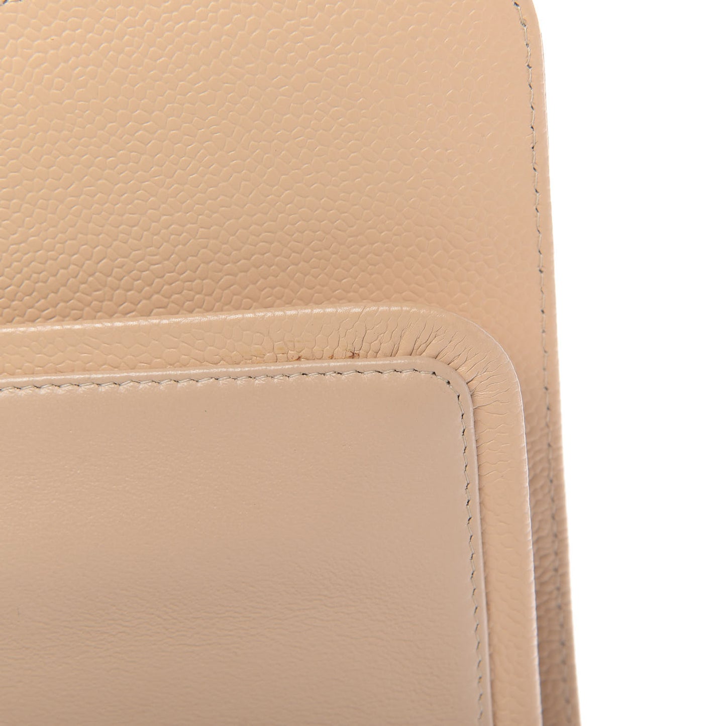 Caviar Quilted Jumbo Double Flap Beige Clair
