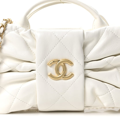 Chanel Lambskin Quilted Mini Bow Bag White 8 of 10
