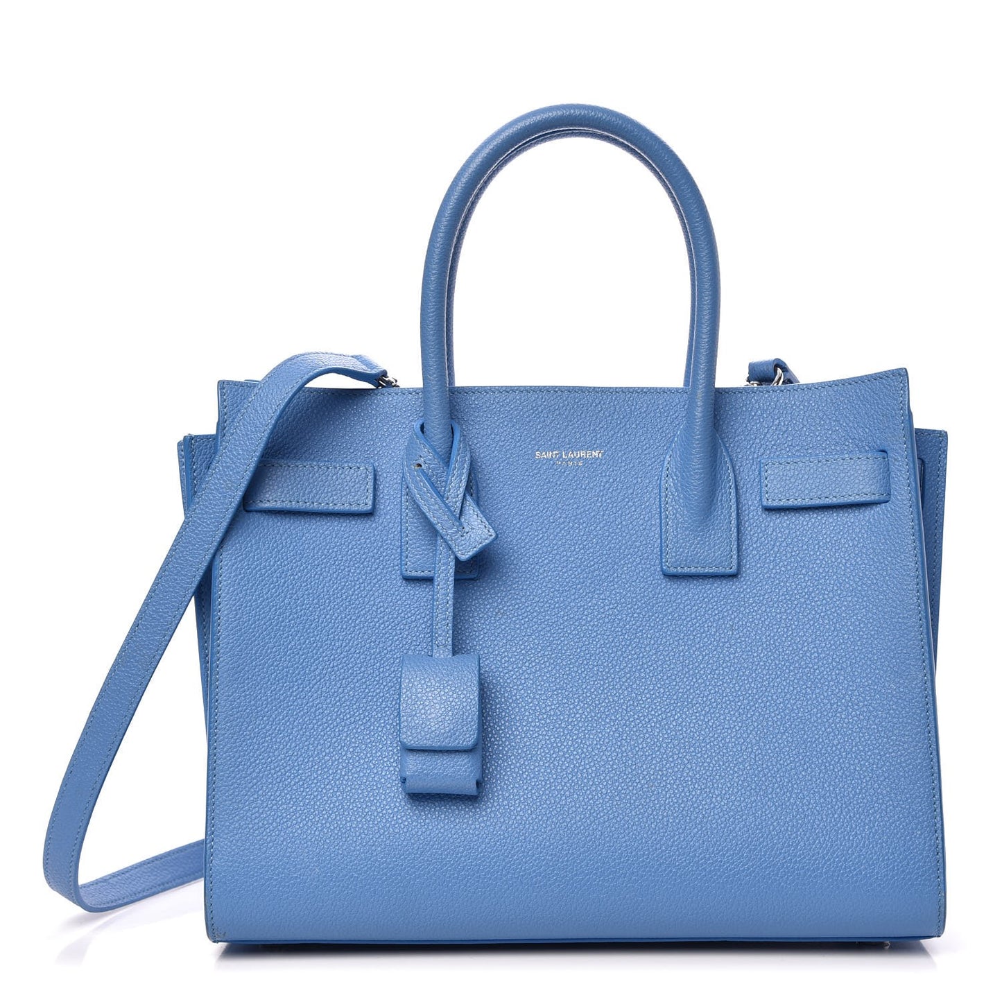 Grained Calfskin Baby Sac De Jour Blue Clair