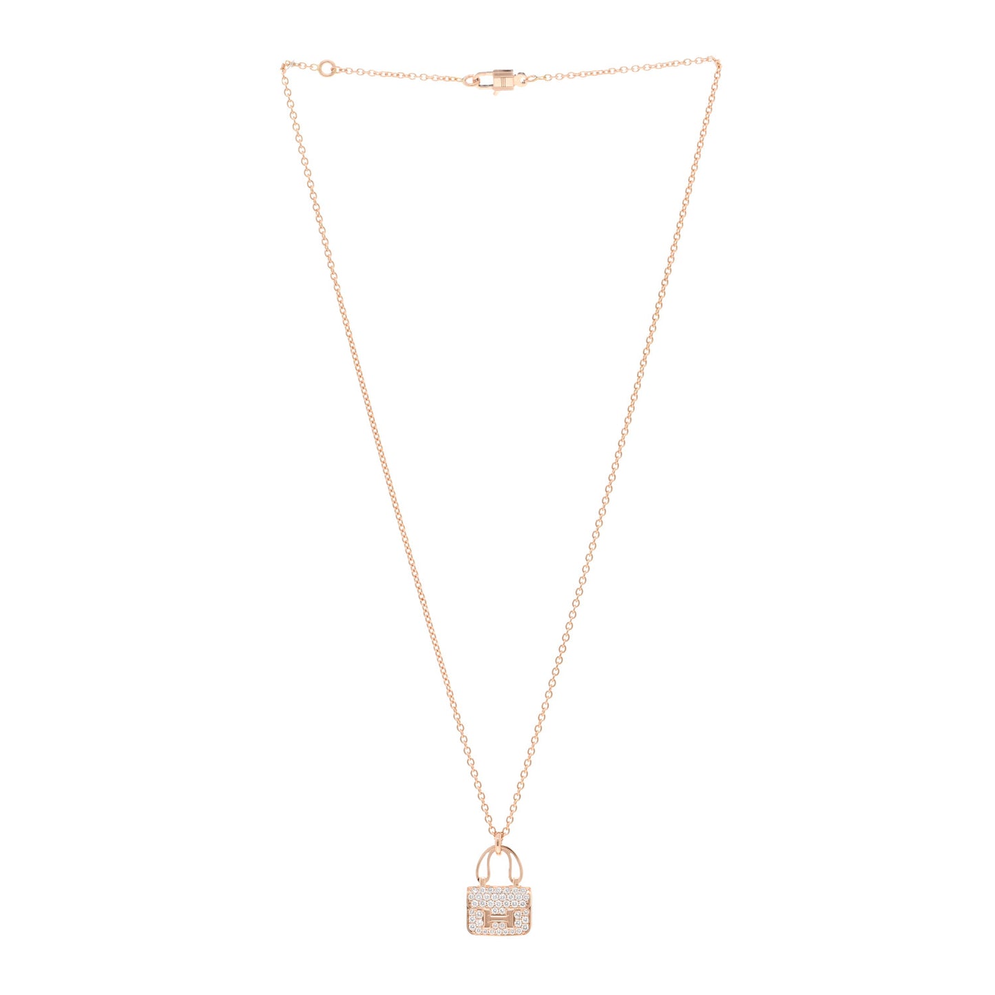 18K Rose Gold Diamond Constance Amulettes Pendant Necklace
