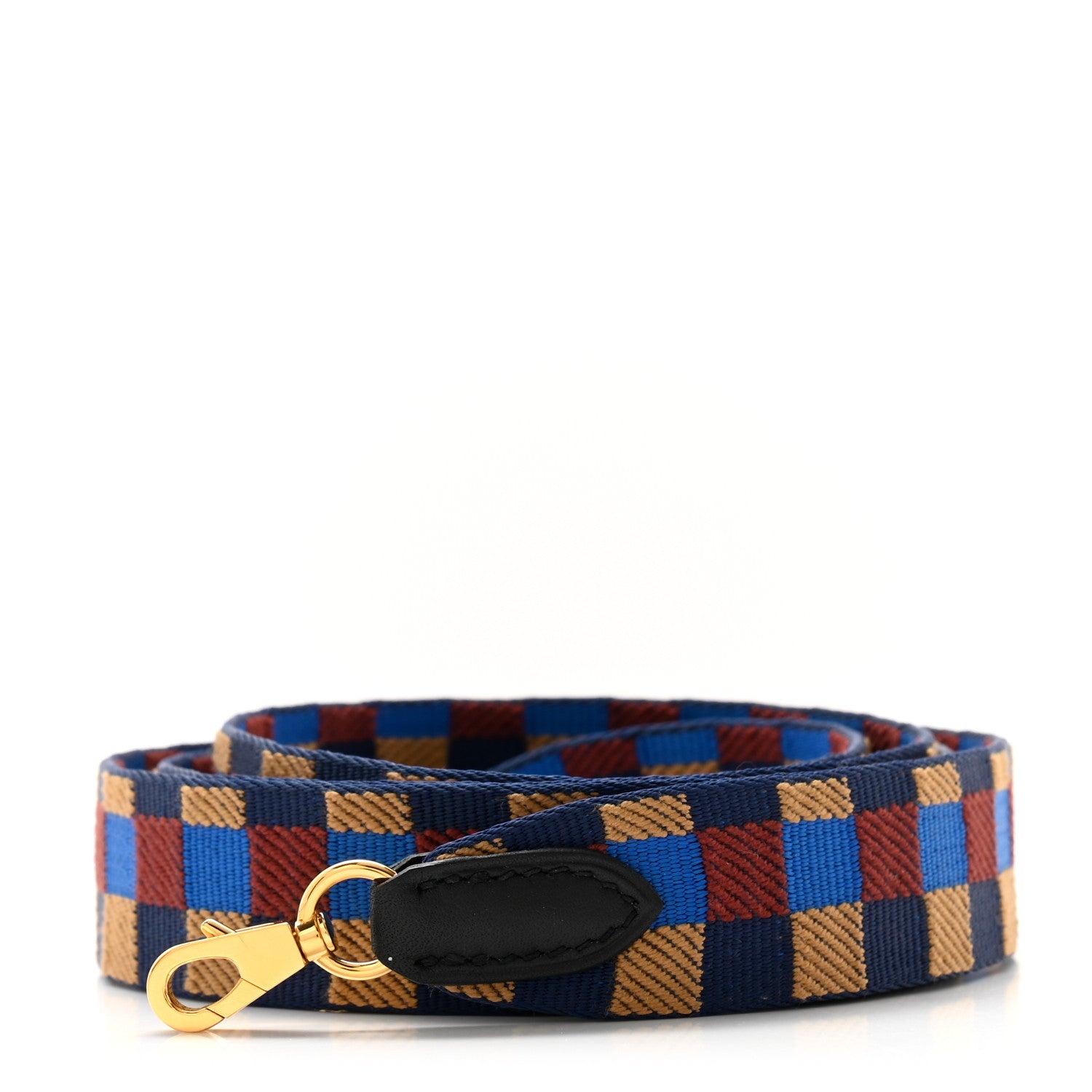 Hermes Toile Swift 25mm Maxi Quadrille Shoulder Strap Bleu Billard Biscuit Rouge H Black 1 of 5