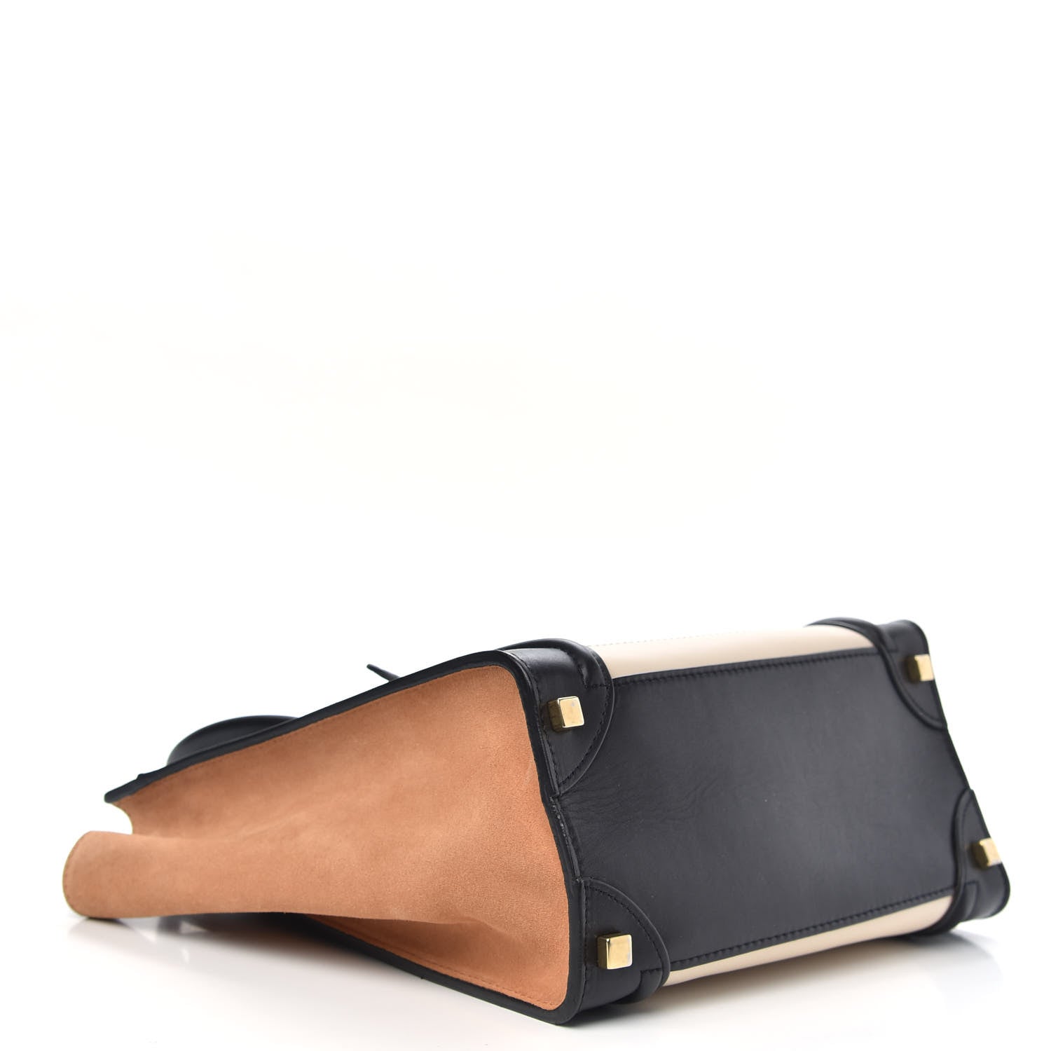 Celine Satin Calfskin Suede Micro Tri-Color Luggage Seashell 4 of 13