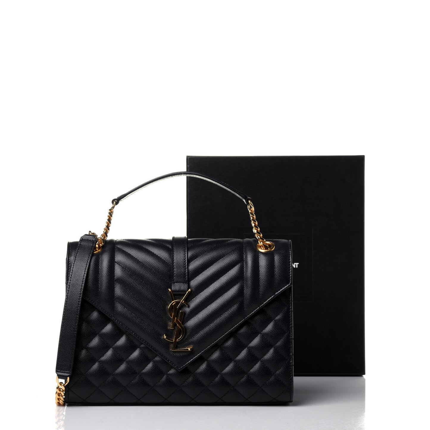 Grain De Poudre Textured Mixed Matelasse Triquilt Medium Monogram Satchel Deep Marine