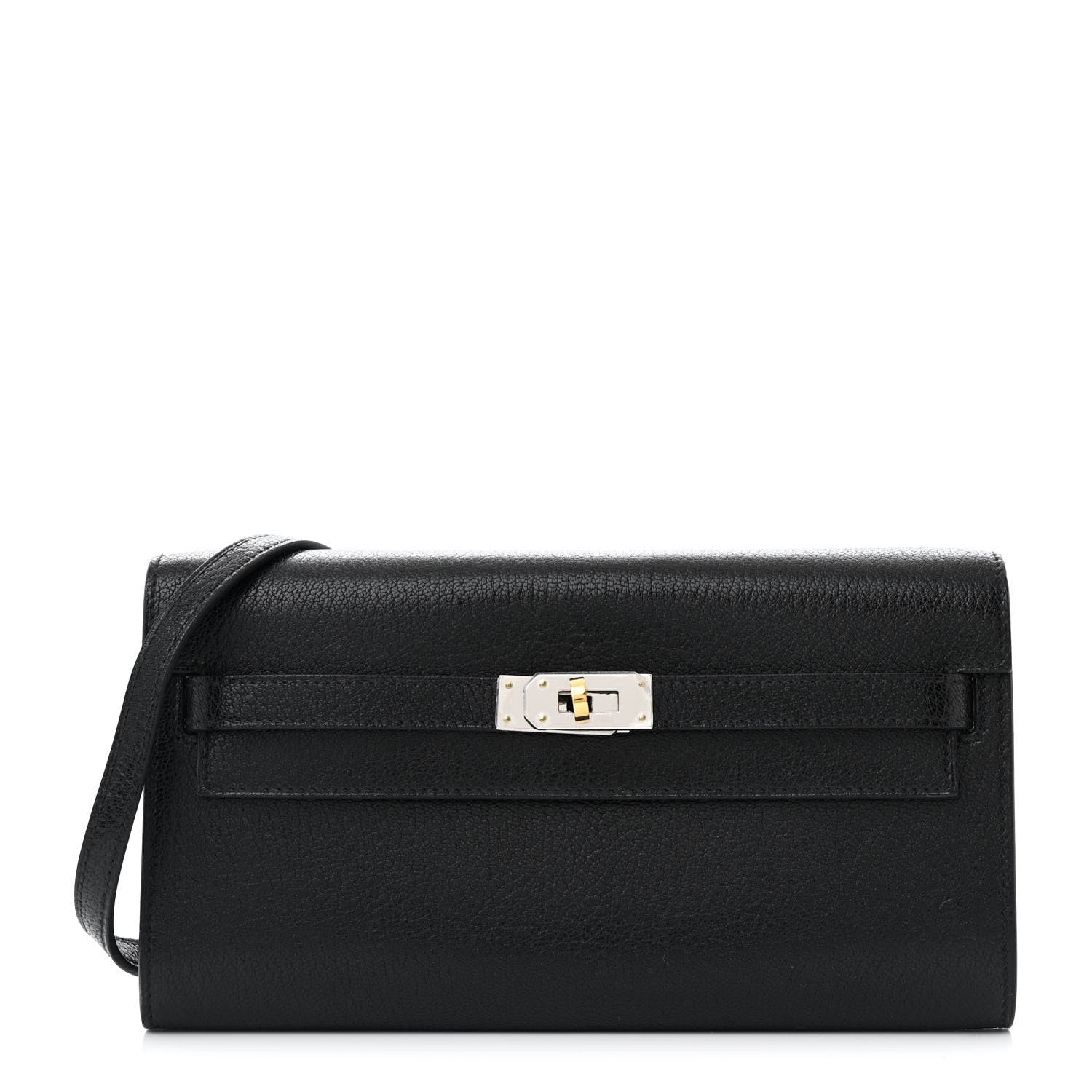 Hermes Chevre Chamkila Kelly Wallet To Go Black 1 of 11